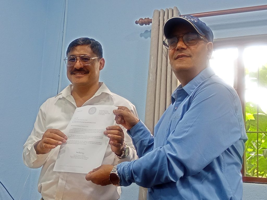 धम्माकाया फाउन्डेसन थाइल्याण्ड र युनिभर्सल गुड्नेस अर्गनाइजेसन नेपालबीच औपचारिक सहकार्य
