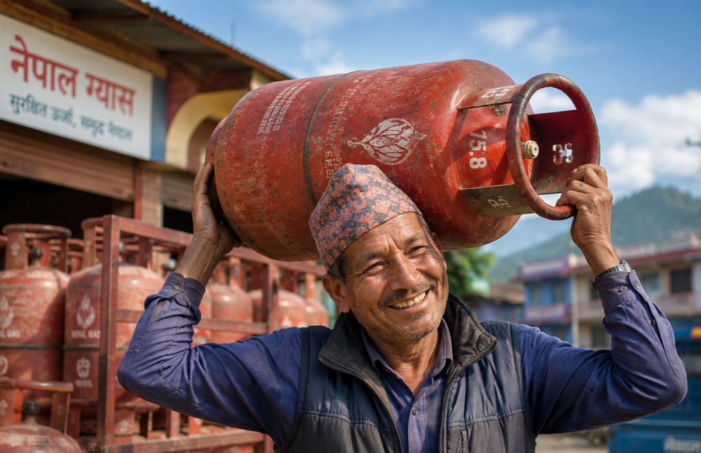 भोलिदेखि पूरा भरिएको एलपी ग्यास सिलिन्डर बिक्री, मूल्य २,०६० रुपैयाँ
